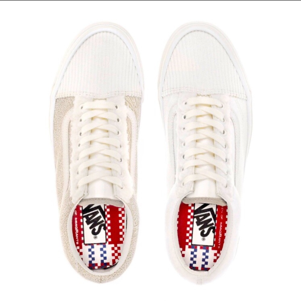 New Kids Of Immigrants Vans Old Skool 36 DX White Bandana Shoes W 9 / M 7.5 - Picture 4 of 7
